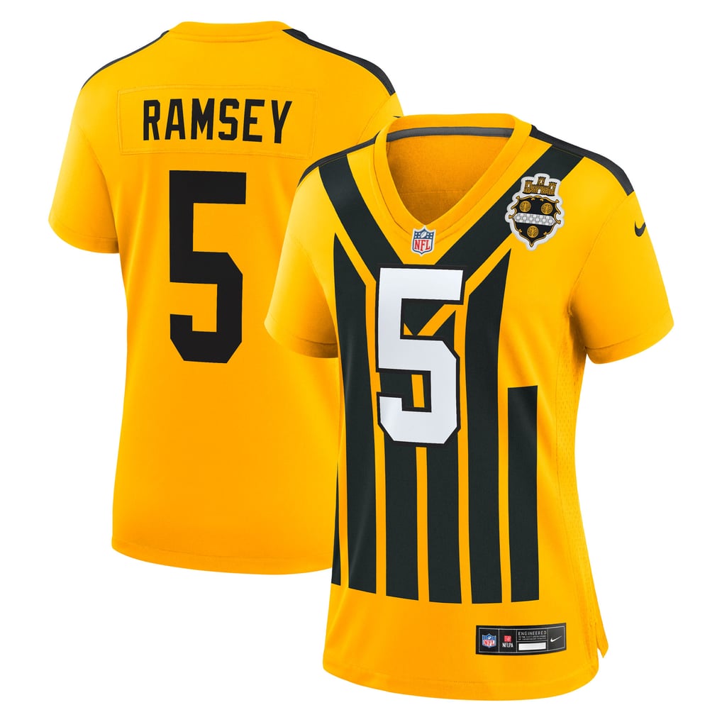 Women's Pittsburgh Steelers Jalen Ramsey Gold Alternate 1933 Throwback Game Jersey
