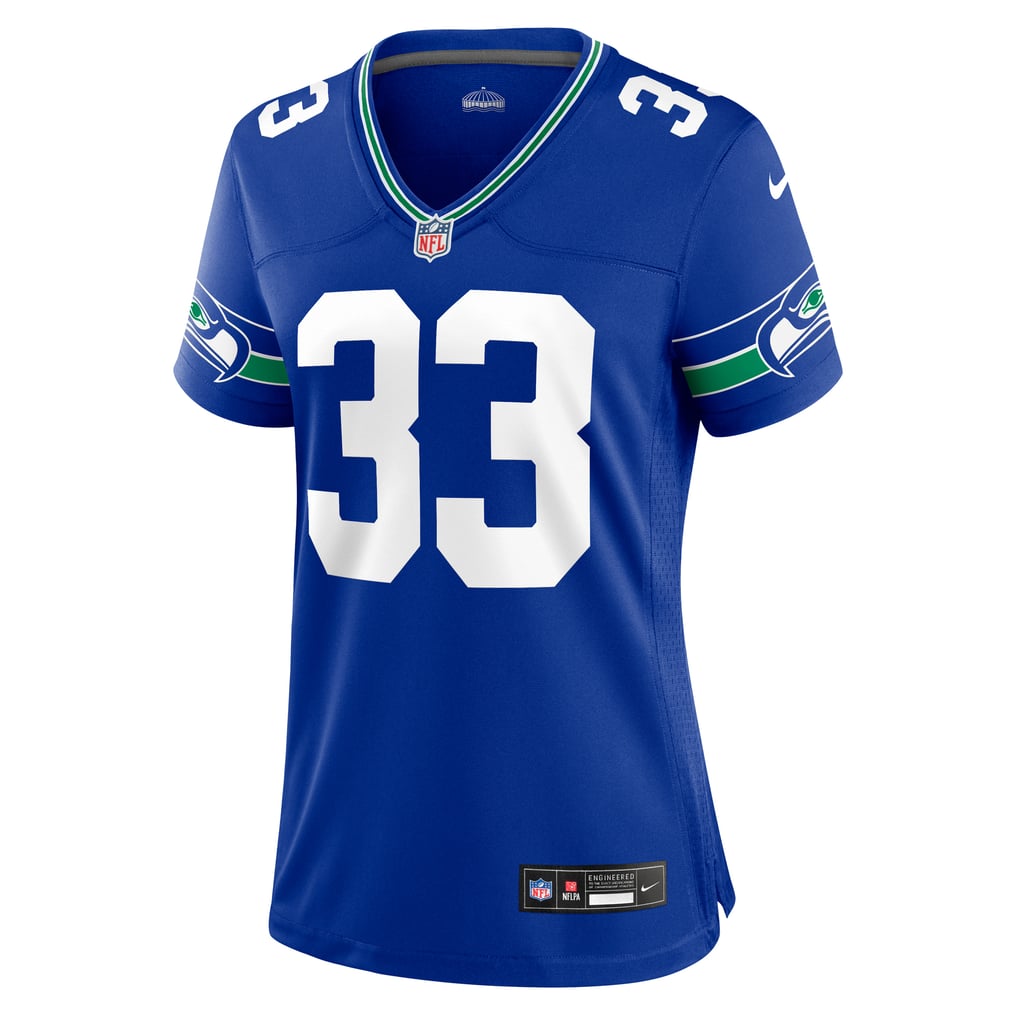 Women's Seattle Seahawks Jamal Adams Royal Throwback Player Game Jersey