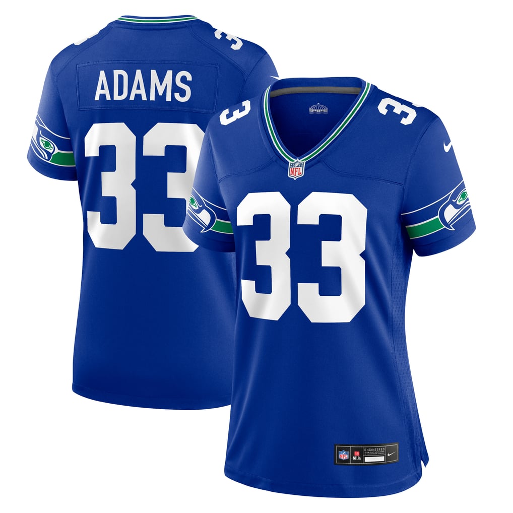Women's Seattle Seahawks Jamal Adams Royal Throwback Player Game Jersey