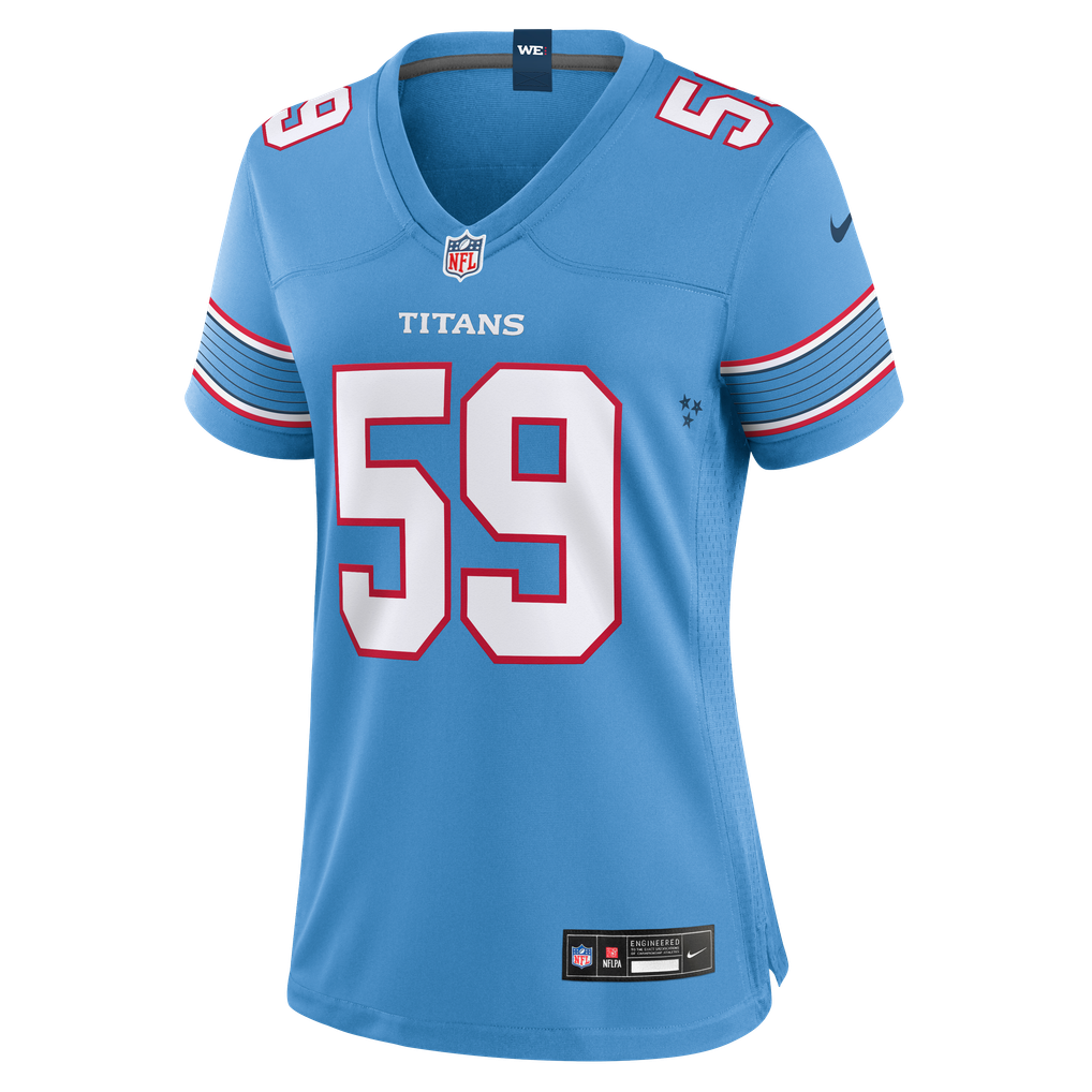 Women's Tennessee Titans James Hudson Light Blue Team Game Jersey