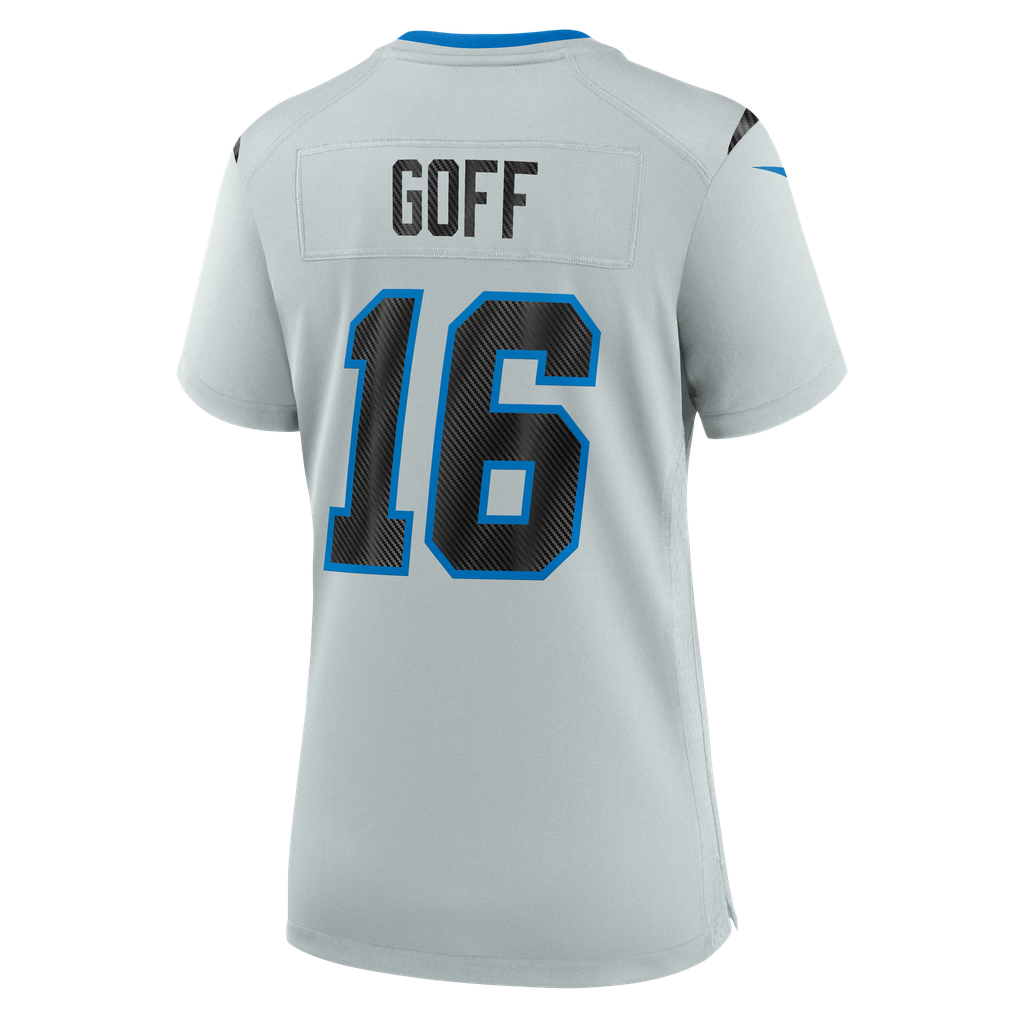 Women's Detroit Lions Jared Goff Silver 2026 Rivalries Collection Game Jersey