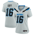 Women's Detroit Lions Jared Goff Silver 2026 Rivalries Collection Game Jersey