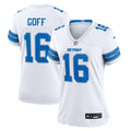 Women's Detroit Lions Jared Goff White Game Jersey