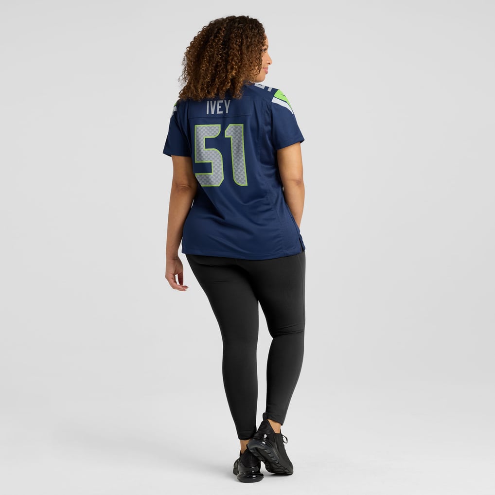 Women's Seattle Seahawks Jared Ivey College Navy Team Game Jersey