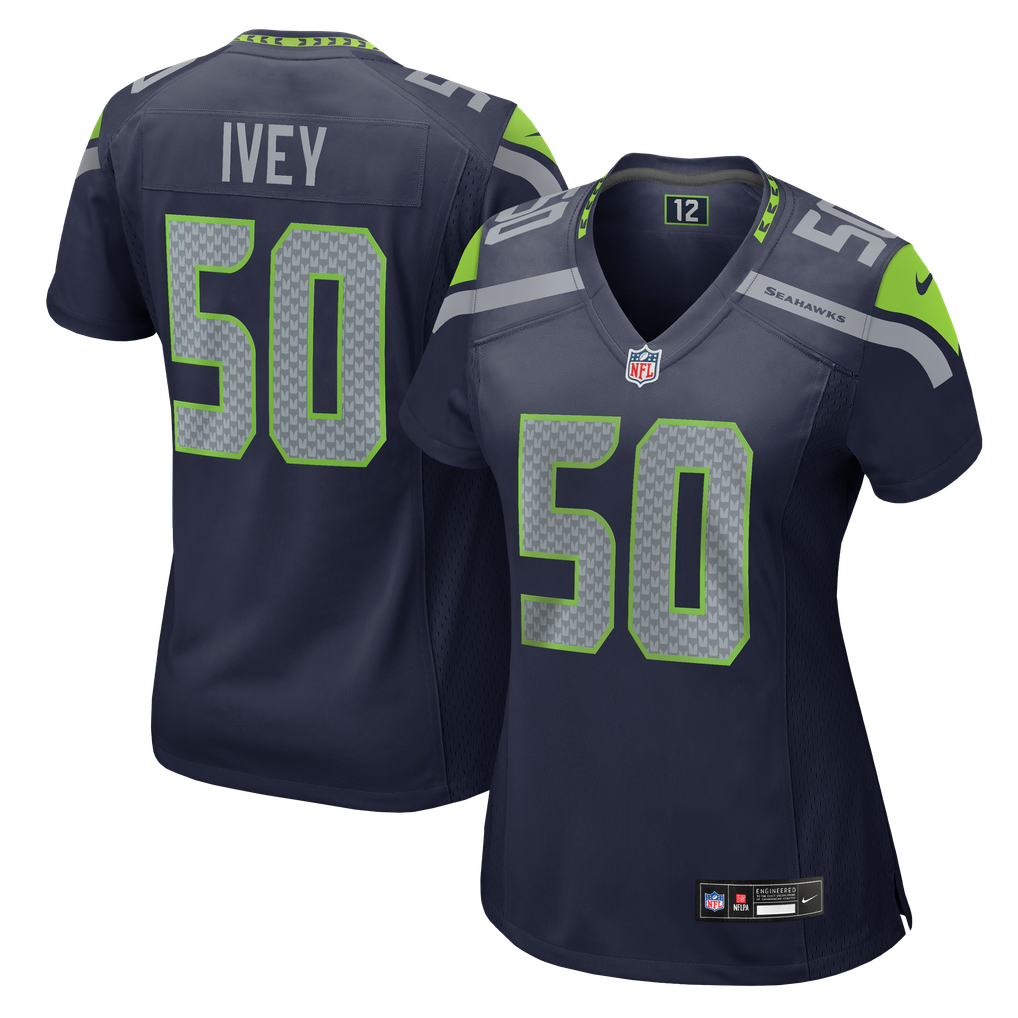 Women's Seattle Seahawks Jared Ivey College Navy Team Game Jersey