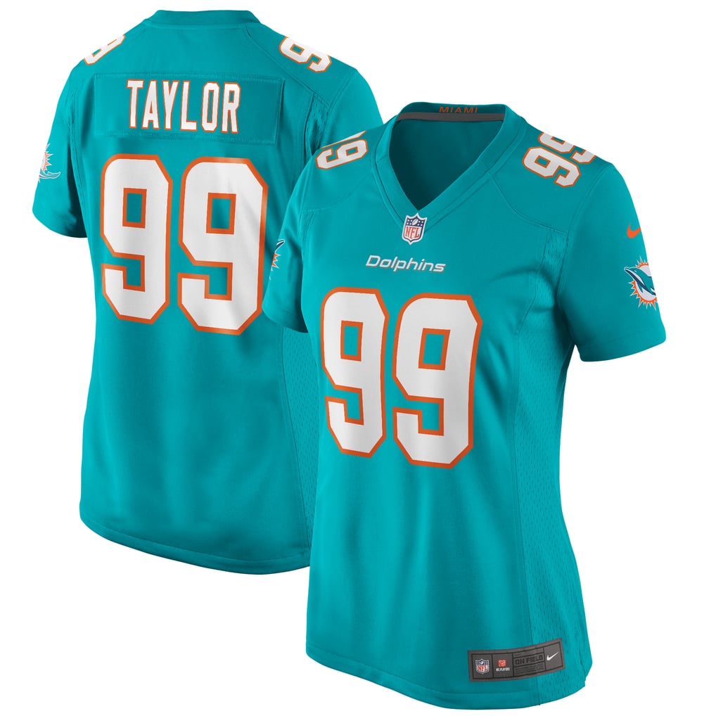 Women's Miami Dolphins Jason Taylor Aqua Game Retired Player Jersey