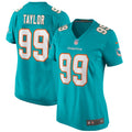 Women's Miami Dolphins Jason Taylor Aqua Game Retired Player Jersey