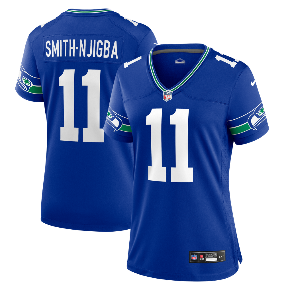 Women's Seattle Seahawks Jaxon Smith-Njigba Royal Throwback Player Game Jersey