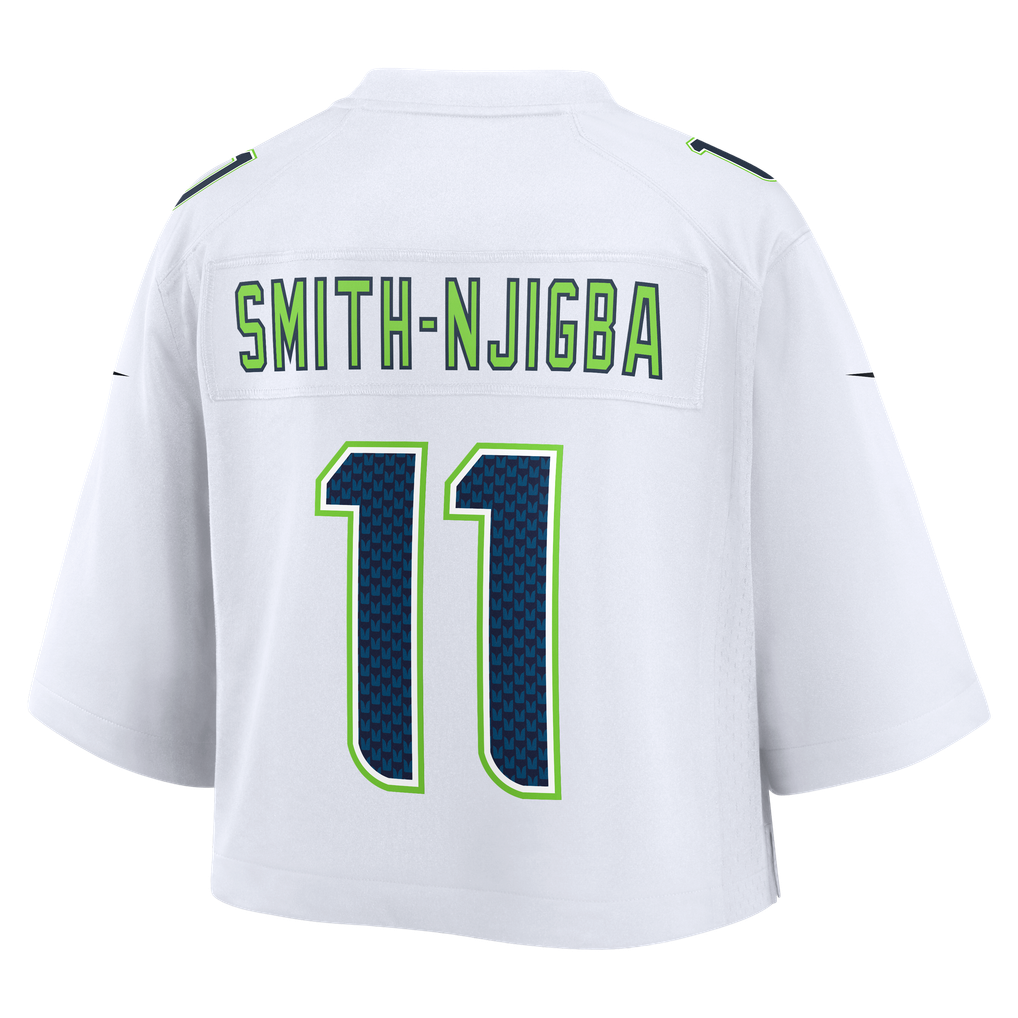 Women's Seattle Seahawks Jaxon Smith-Njigba White Cropped Fashion Game Jersey