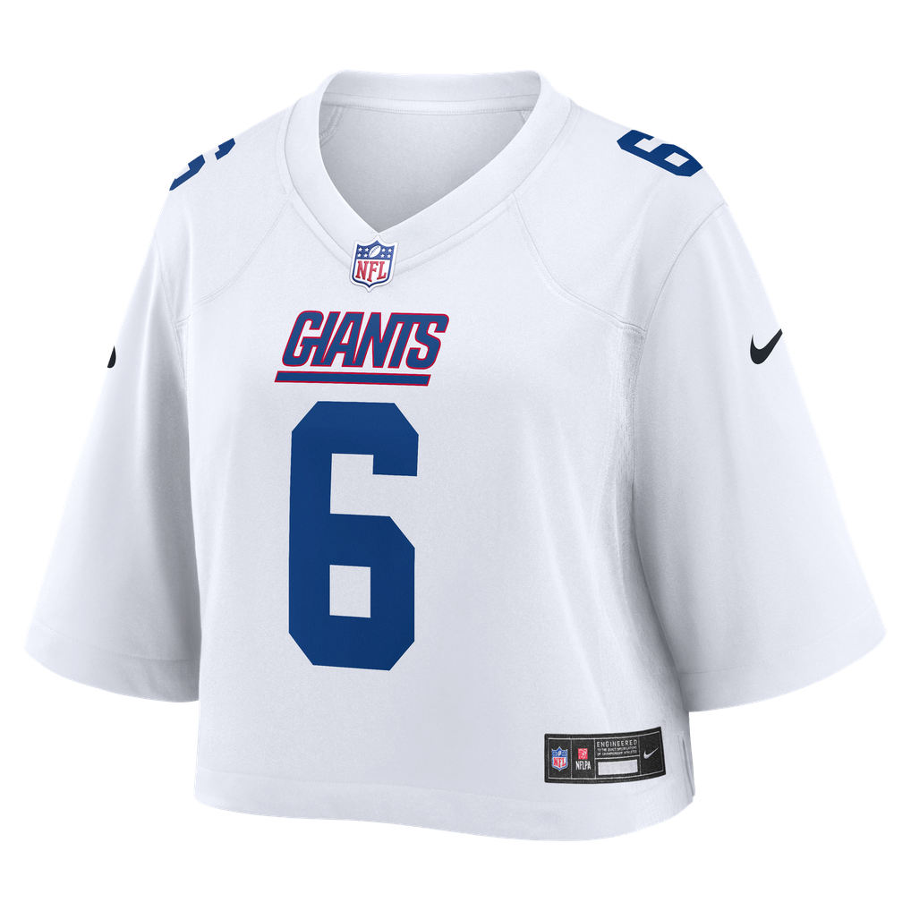 Women's New York Giants Jaxson Dart White Cropped Fashion Game Jersey