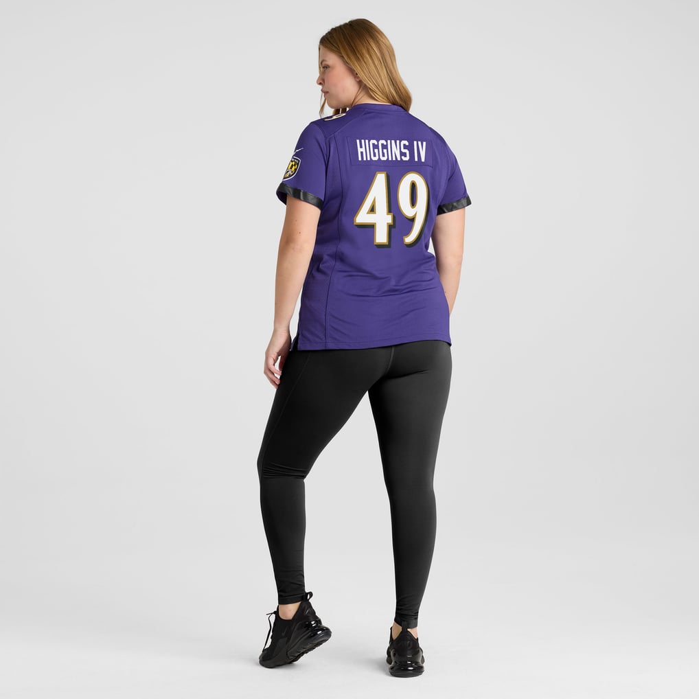 Women's Baltimore Ravens Jay Higgins IV Purple Team Game Jersey