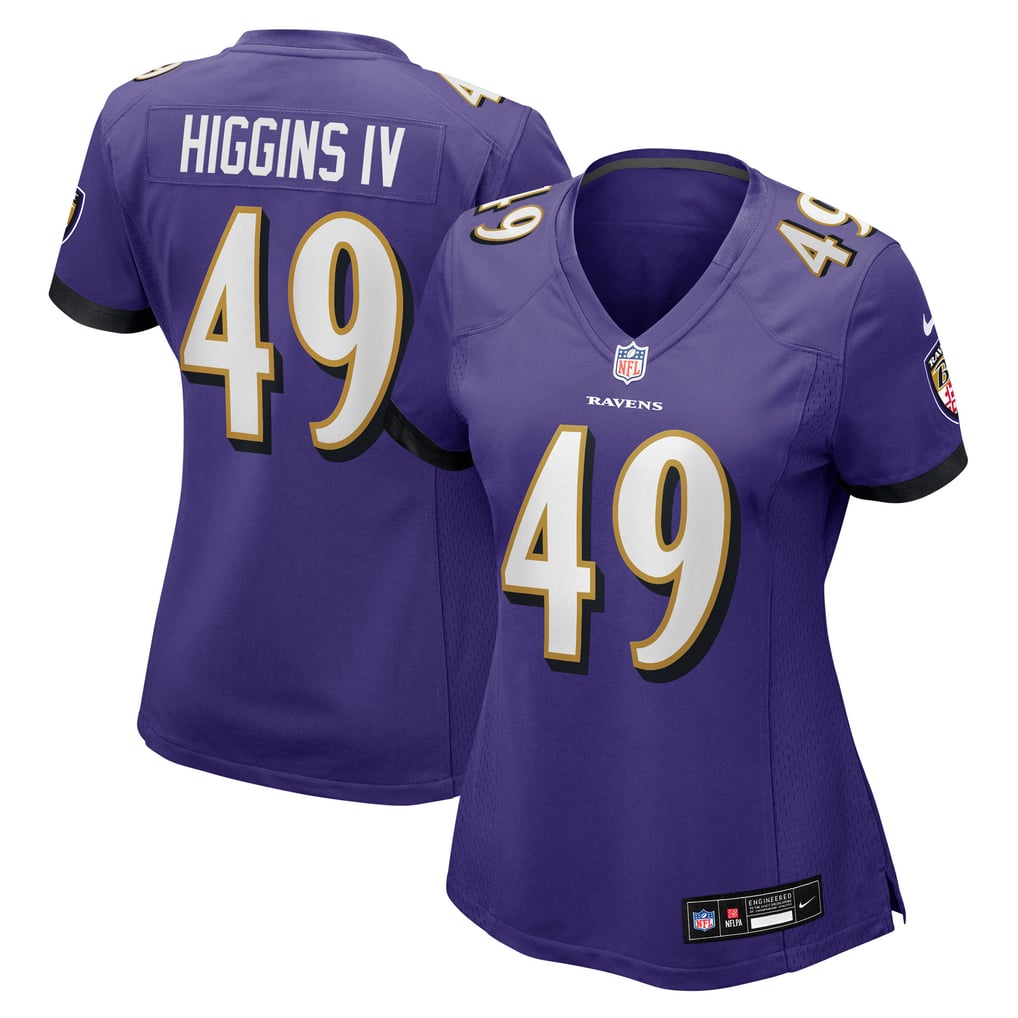 Women's Baltimore Ravens Jay Higgins IV Purple Team Game Jersey