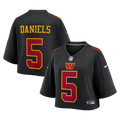 Women's Washington Commanders Jayden Daniels Black Cropped Fashion Game Jersey