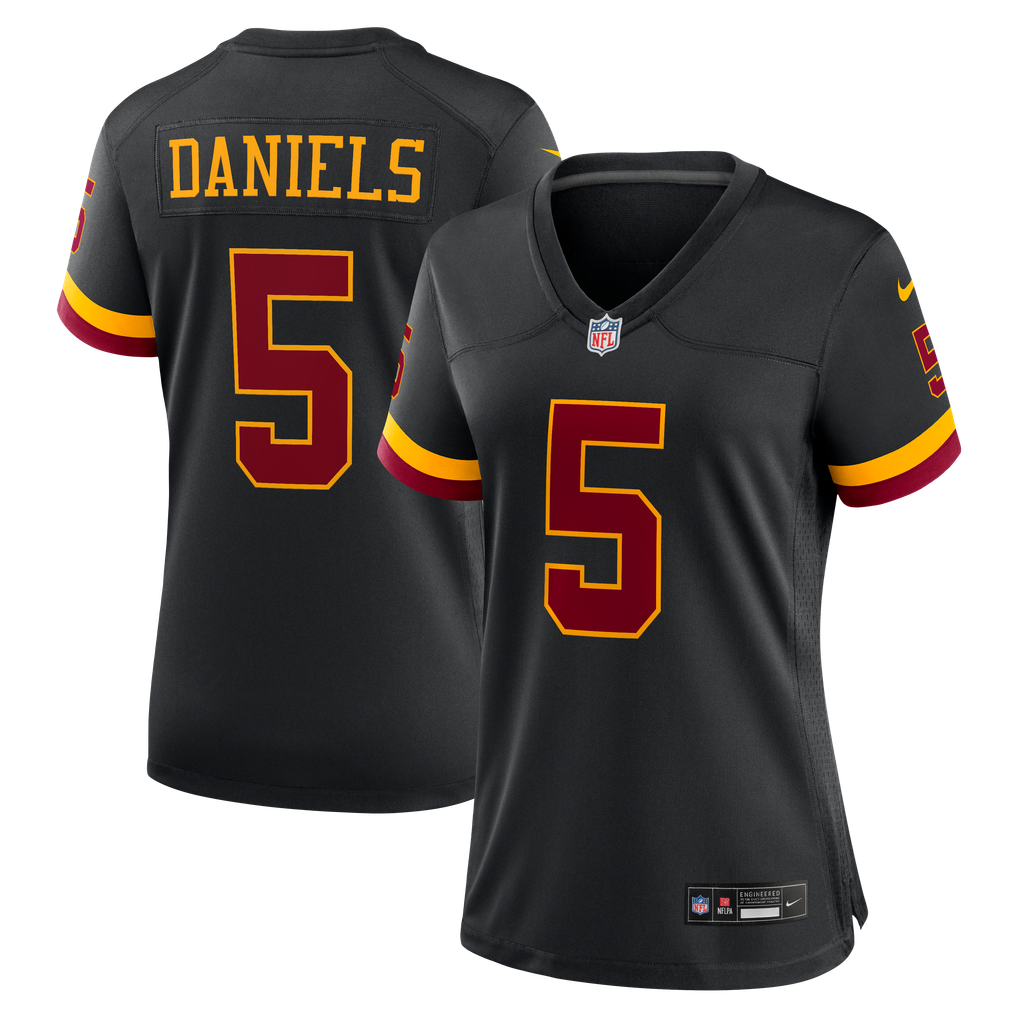 Women's Washington Commanders Jayden Daniels Black Hail Raiser Alternate Game Jersey