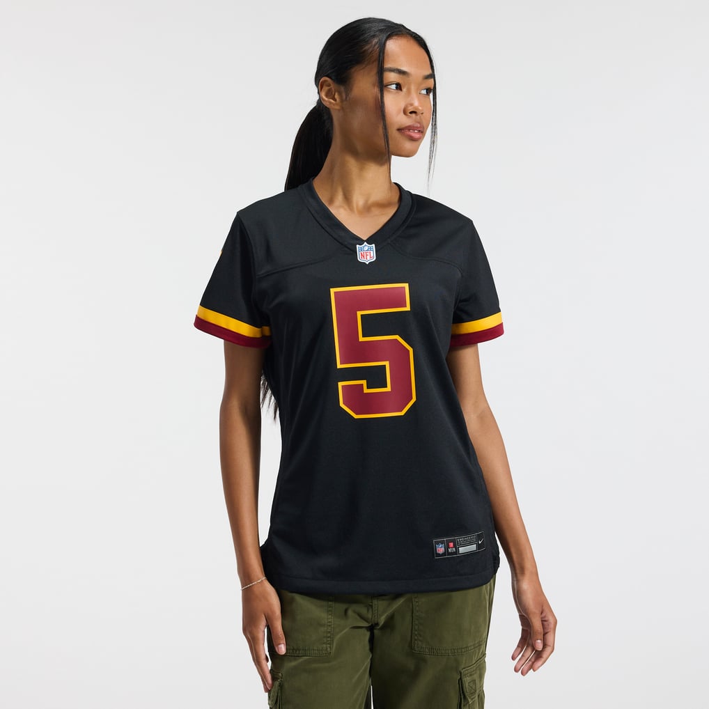 Women's Washington Commanders Jayden Daniels Black Hail Raiser Alternate Game Jersey