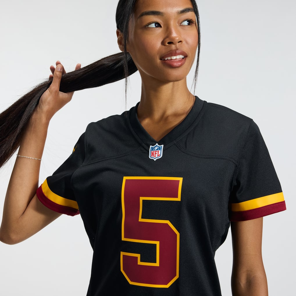 Women's Washington Commanders Jayden Daniels Black Hail Raiser Alternate Game Jersey