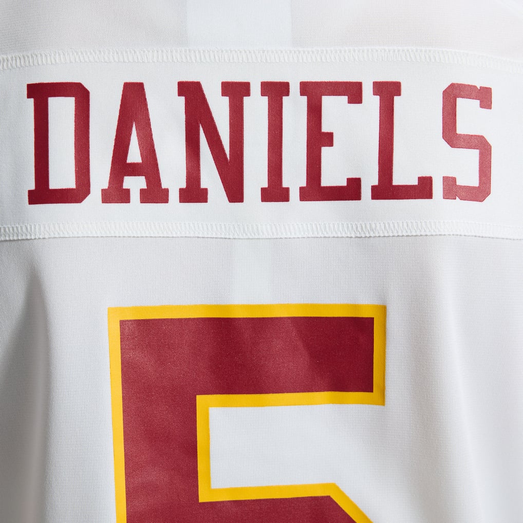 Women's Washington Commanders Jayden Daniels White Game Super Bowl Era Jersey