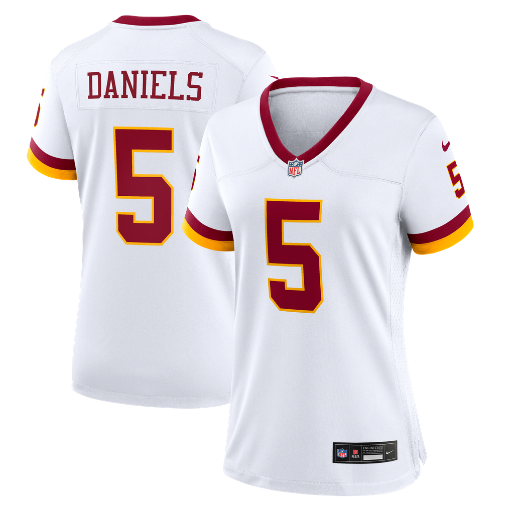Women's Washington Commanders Jayden Daniels White Game Super Bowl Era Jersey