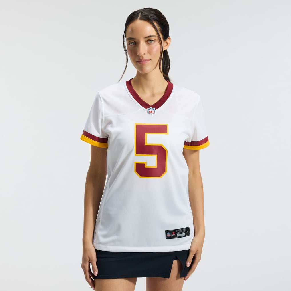 Women's Washington Commanders Jayden Daniels White Game Super Bowl Era Jersey