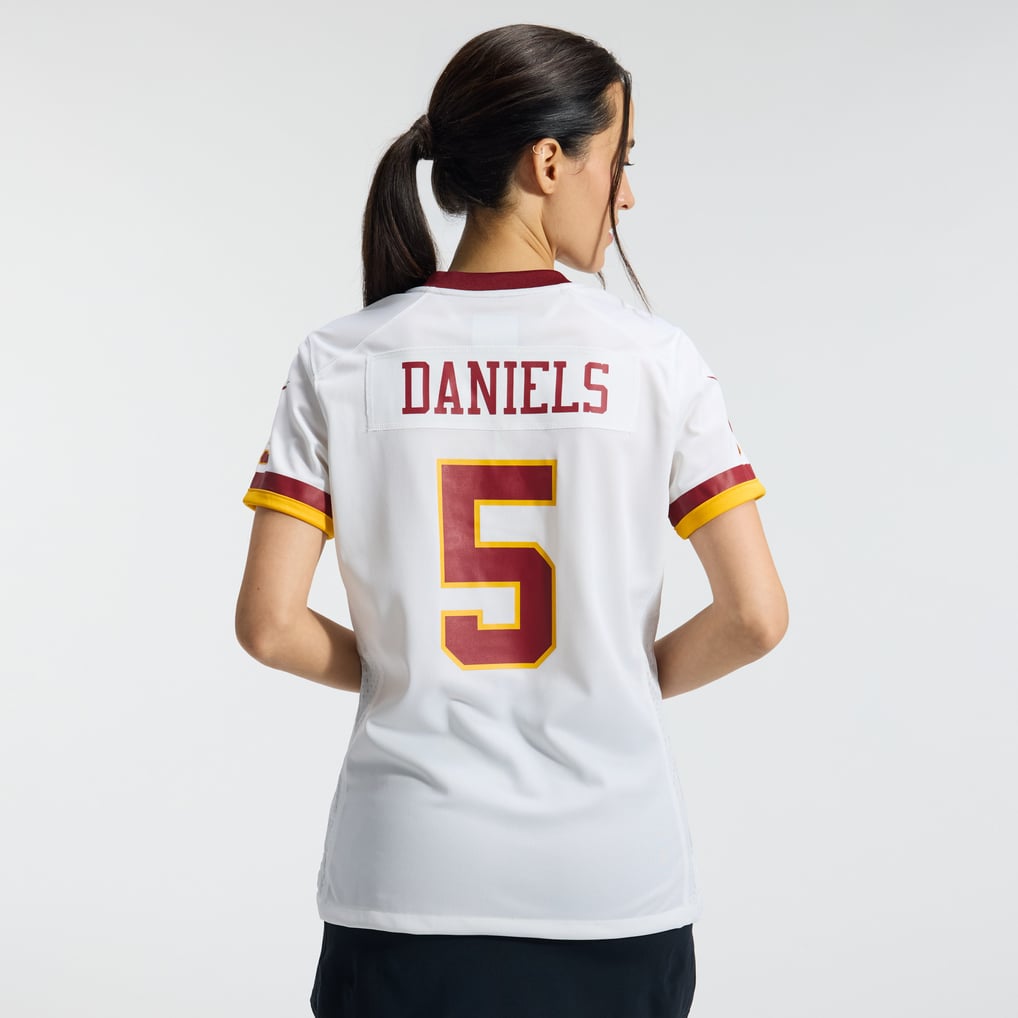 Women's Washington Commanders Jayden Daniels White Game Super Bowl Era Jersey