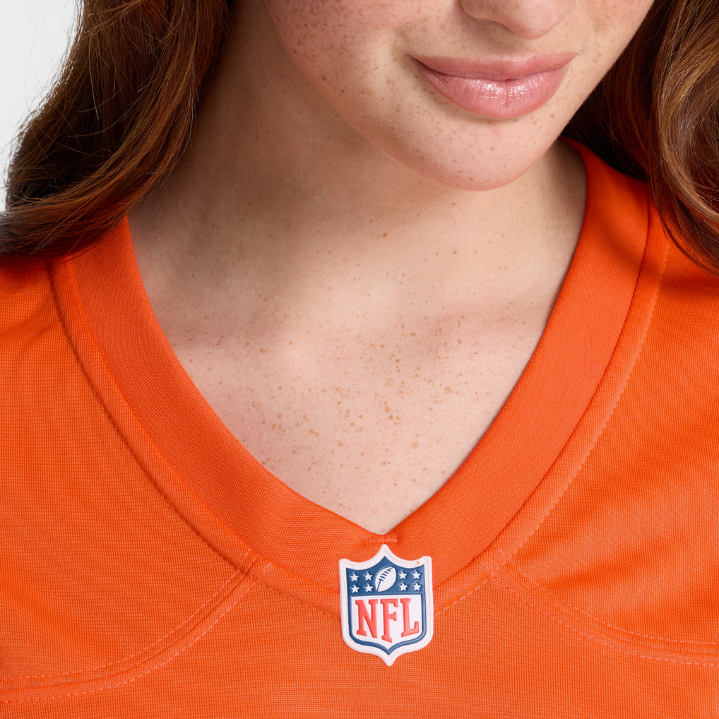 Women's Denver Broncos Jaylen Waddle Orange Mile High Collection 1977 Throwback Game Jersey