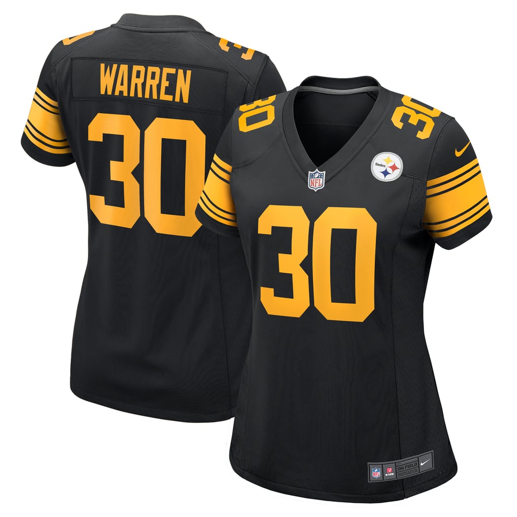 Women's Pittsburgh Steelers Jaylen Warren Black Alternate Game Jersey