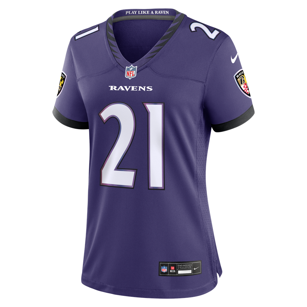 Women's Baltimore Ravens Jaylinn Hawkins Purple Team Game Jersey