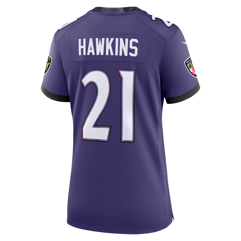 Women's Baltimore Ravens Jaylinn Hawkins Purple Team Game Jersey
