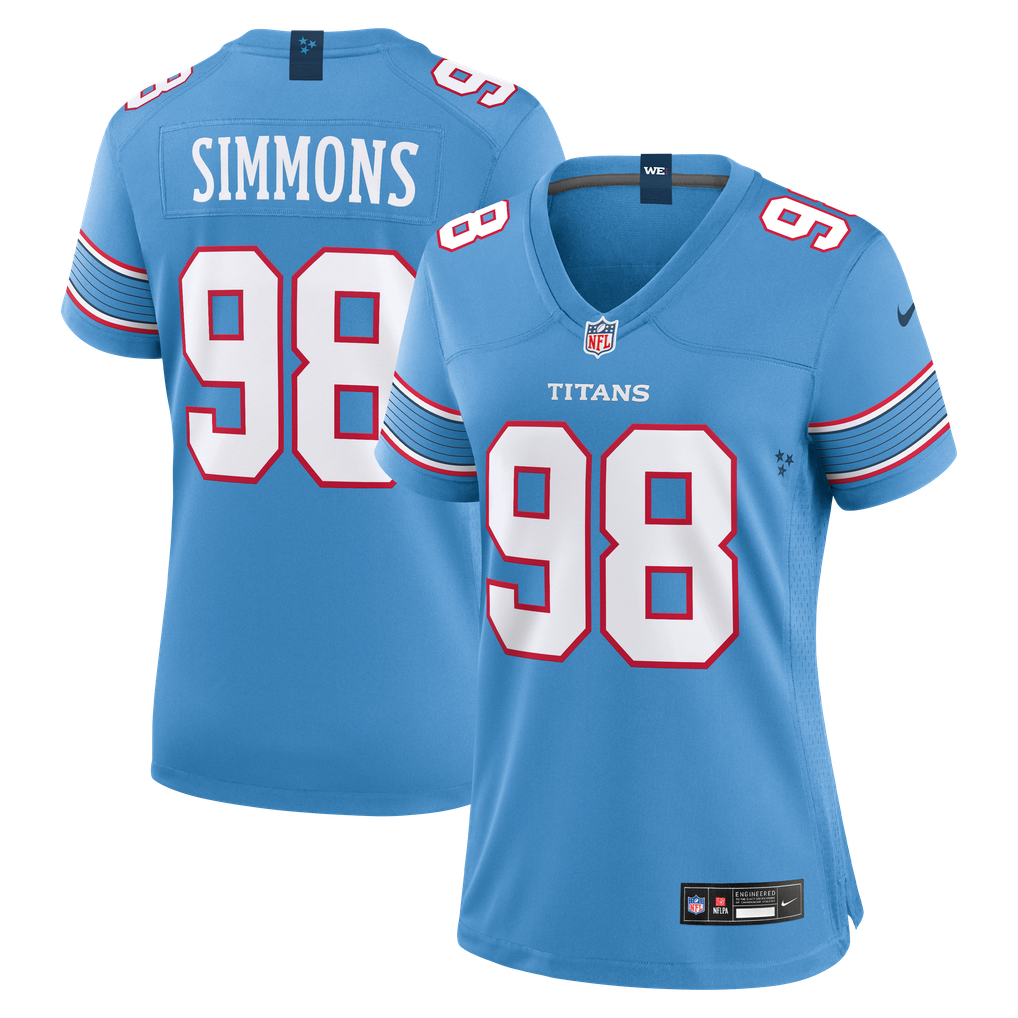 Women's Tennessee Titans Jeffery Simmons Light Blue Game Jersey