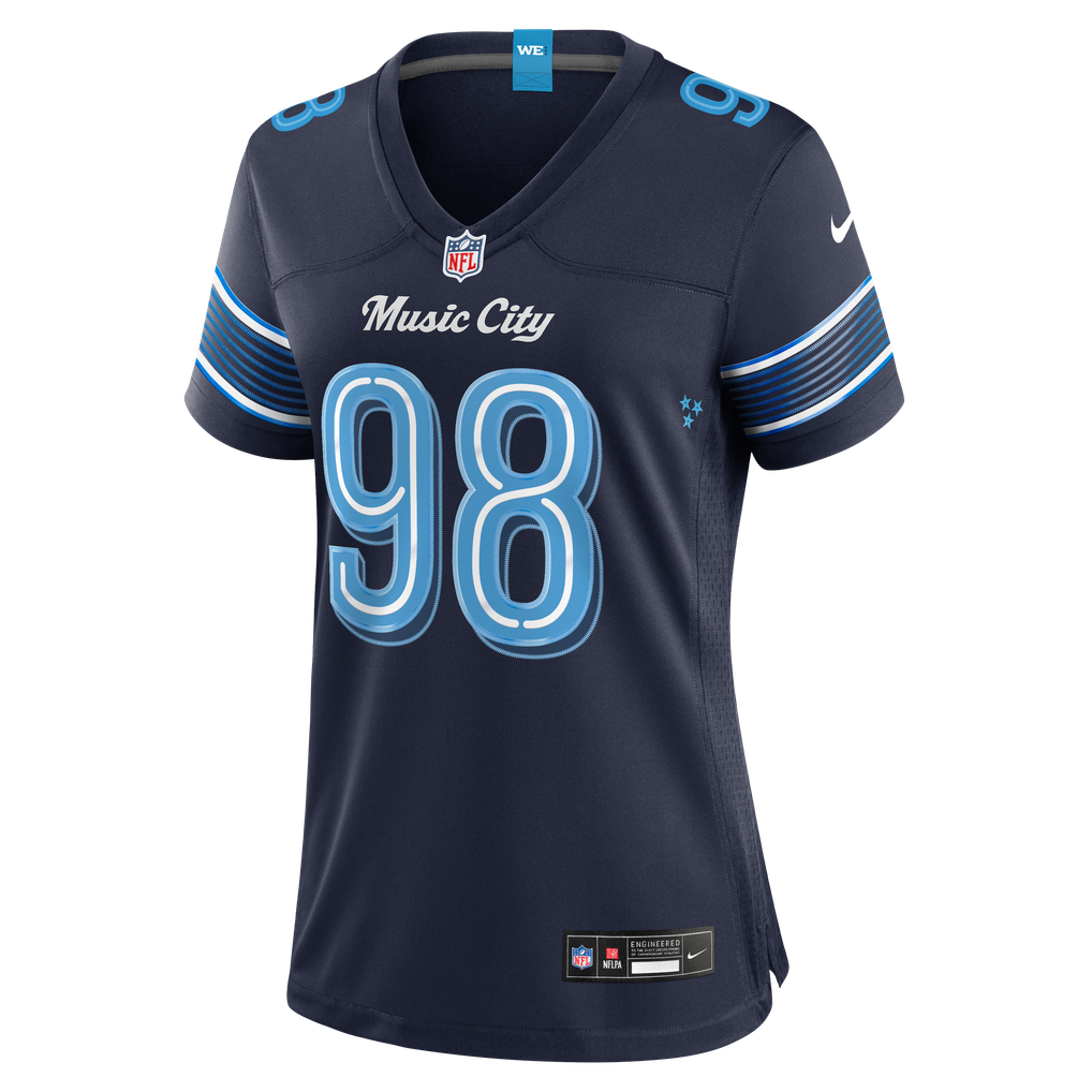 Women's Tennessee Titans Jeffery Simmons Navy 2026 Rivalries Collection Game Jersey