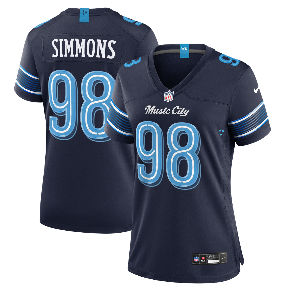 Women's Tennessee Titans Jeffery Simmons Navy 2026 Rivalries Collection Game Jersey