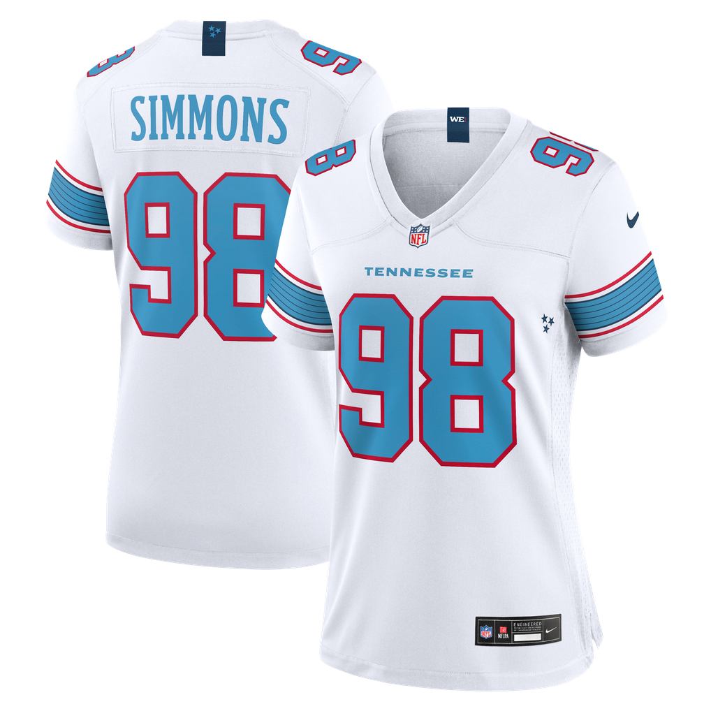 Women's Tennessee Titans Jeffery Simmons White Game Jersey