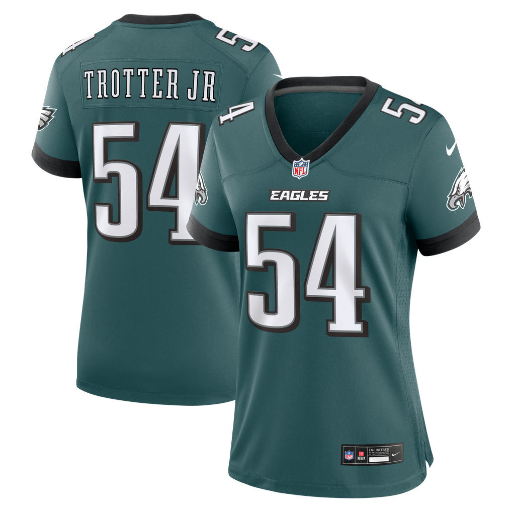 Women's Philadelphia Eagles Jeremiah Trotter Jr. Midnight Green Team Game Jersey