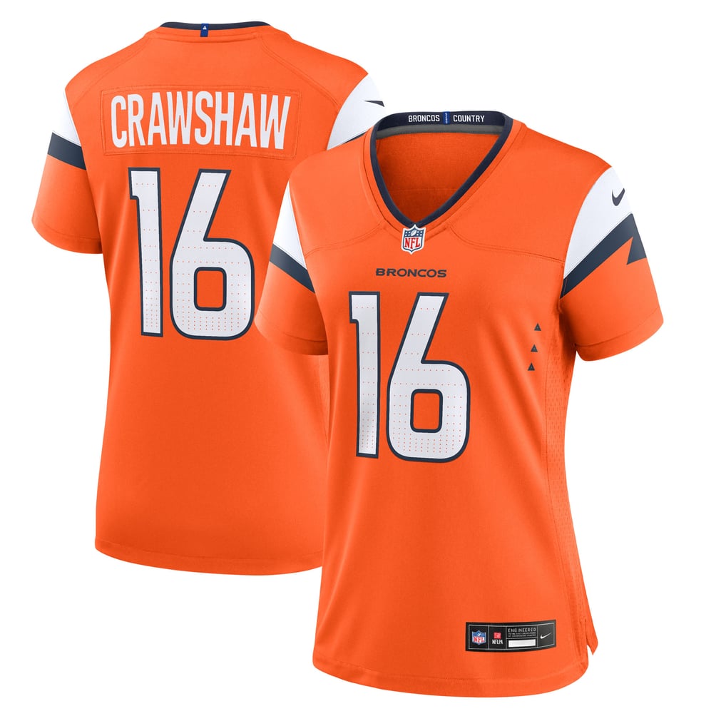 Women's Denver Broncos Jeremy Crawshaw Orange Team Game Jersey