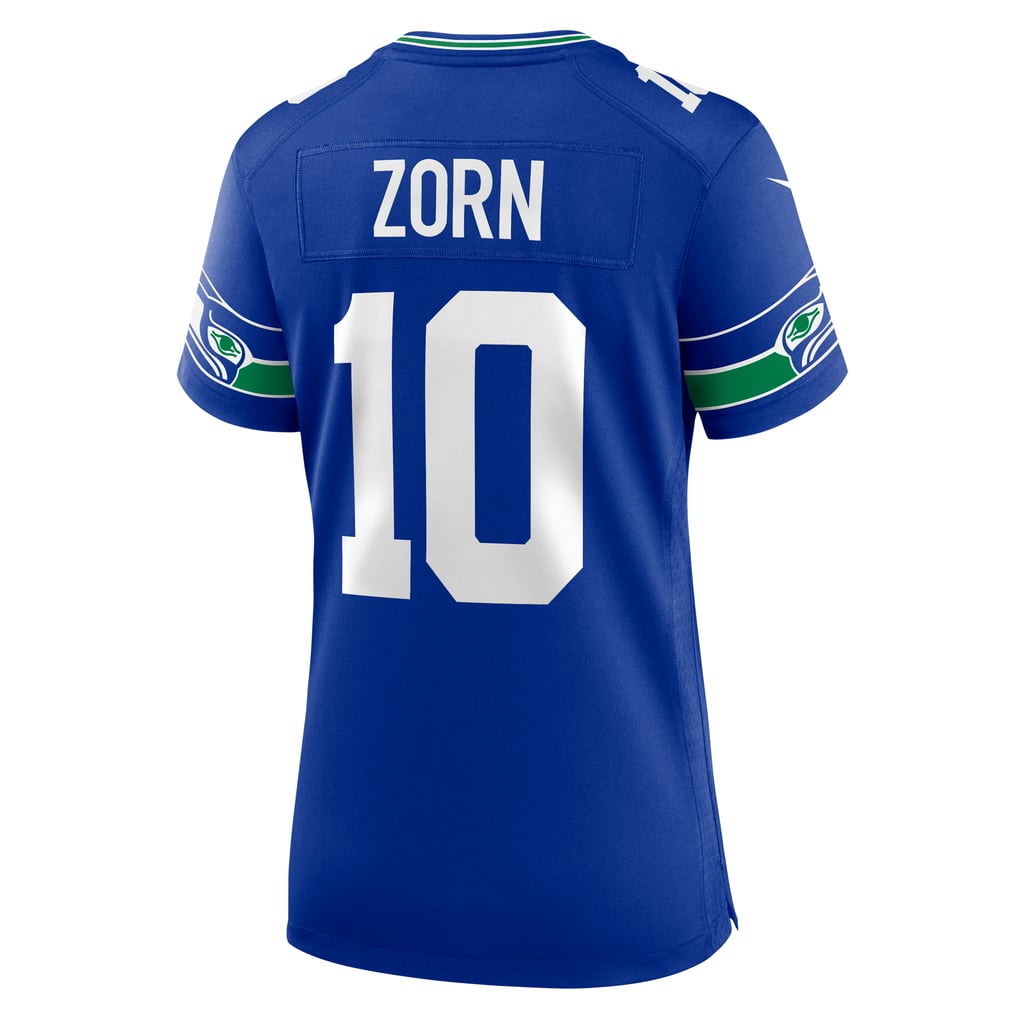 Women's Seattle Seahawks Jim Zorn Royal Throwback Retired Player Game Jersey