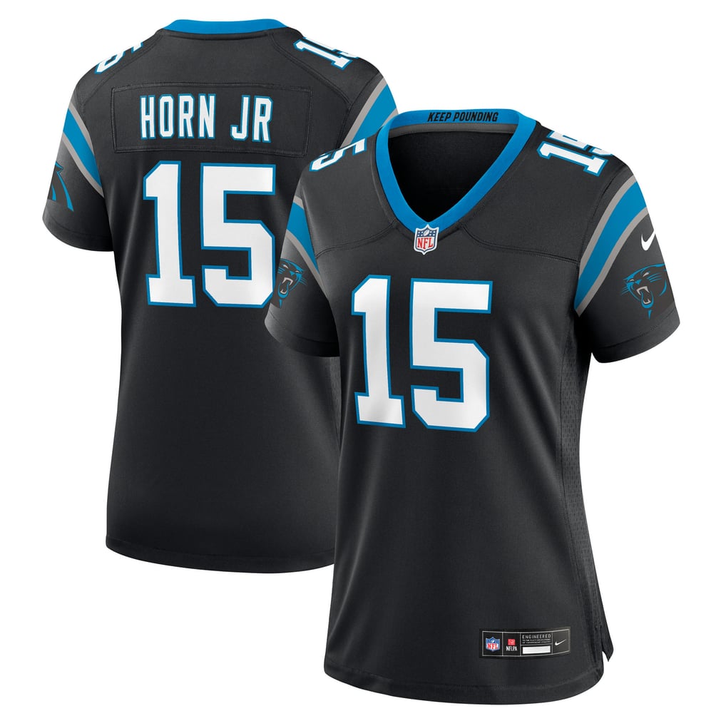 Women's Carolina Panthers Jimmy Horn Jr Black Team Game Jersey