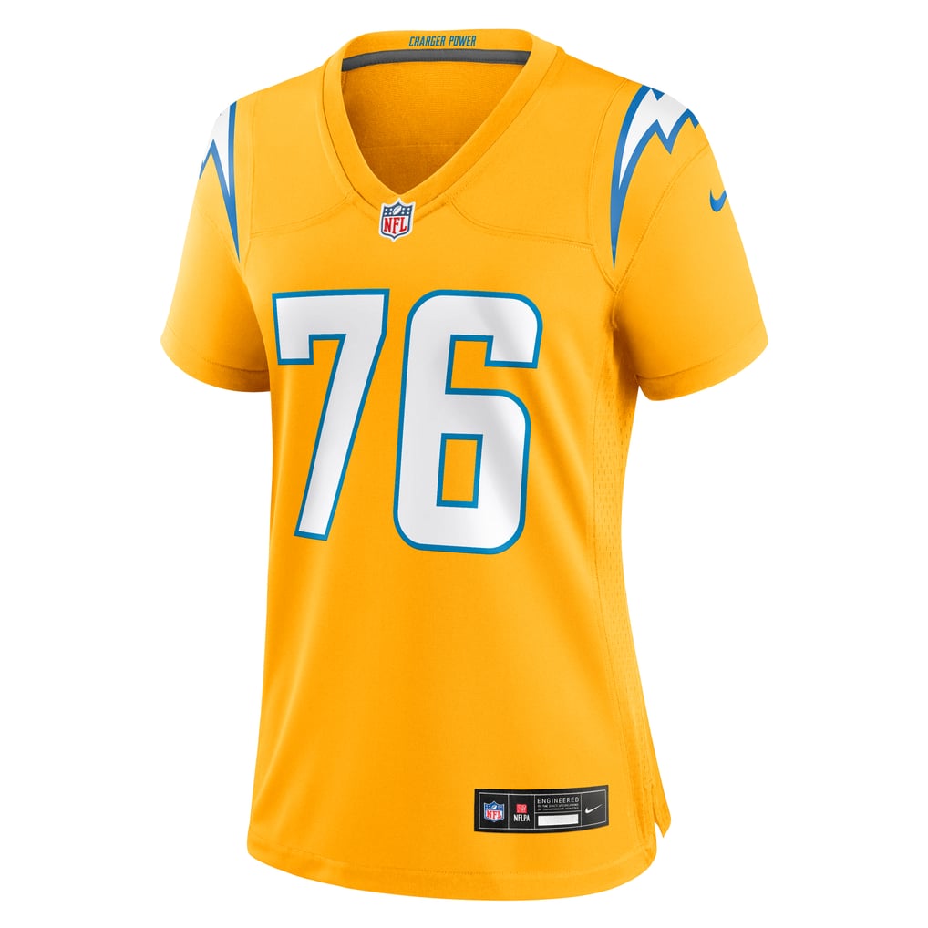 Women's Los Angeles Chargers Joe Alt Gold Alternate Charger Power Game Jersey