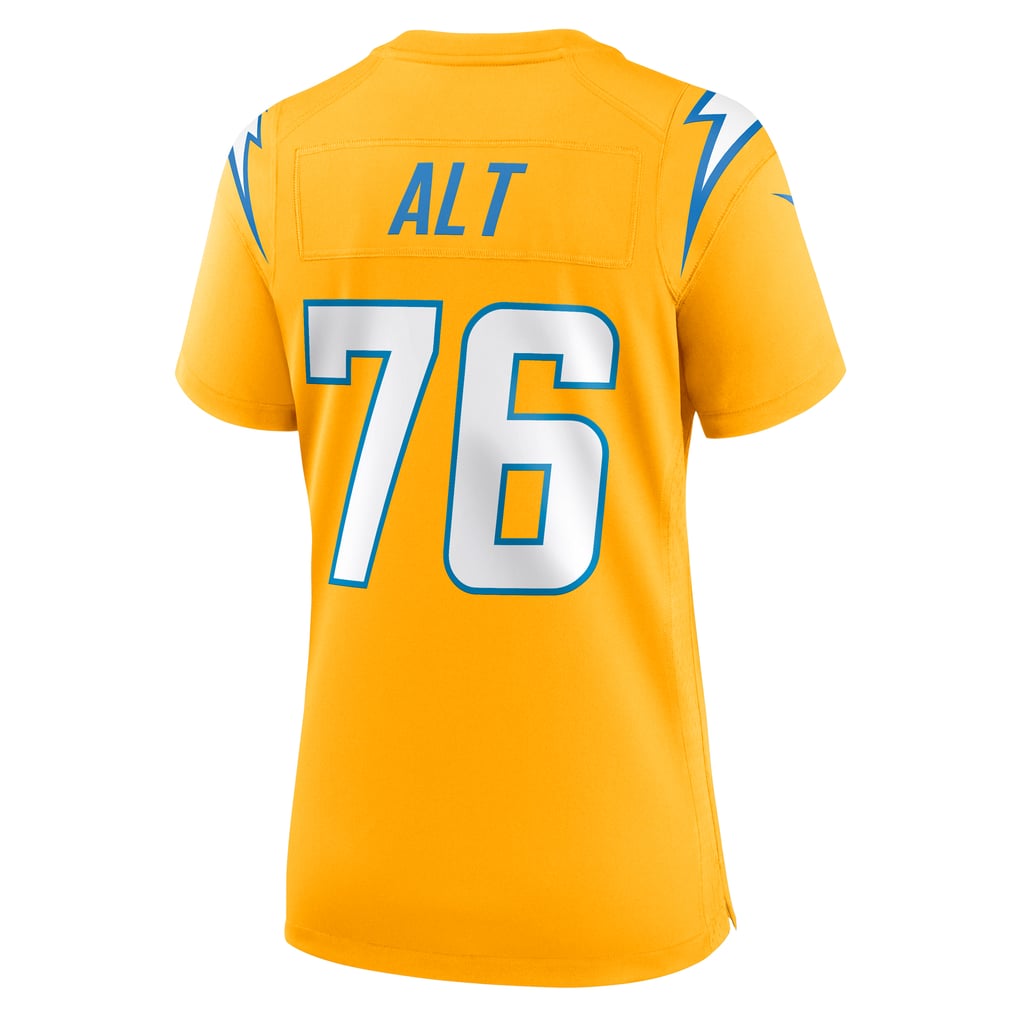 Women's Los Angeles Chargers Joe Alt Gold Alternate Charger Power Game Jersey