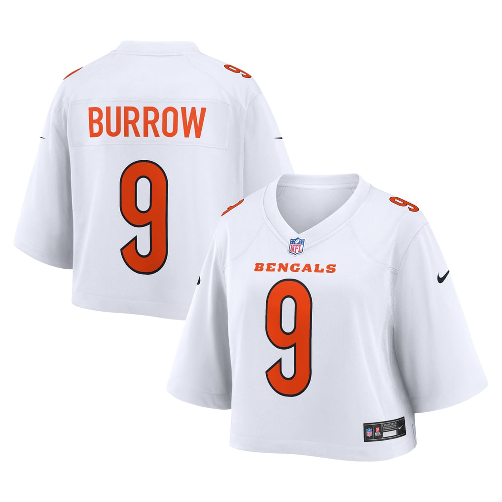 Women's Cincinnati Bengals Joe Burrow White Cropped Fashion Game Jersey