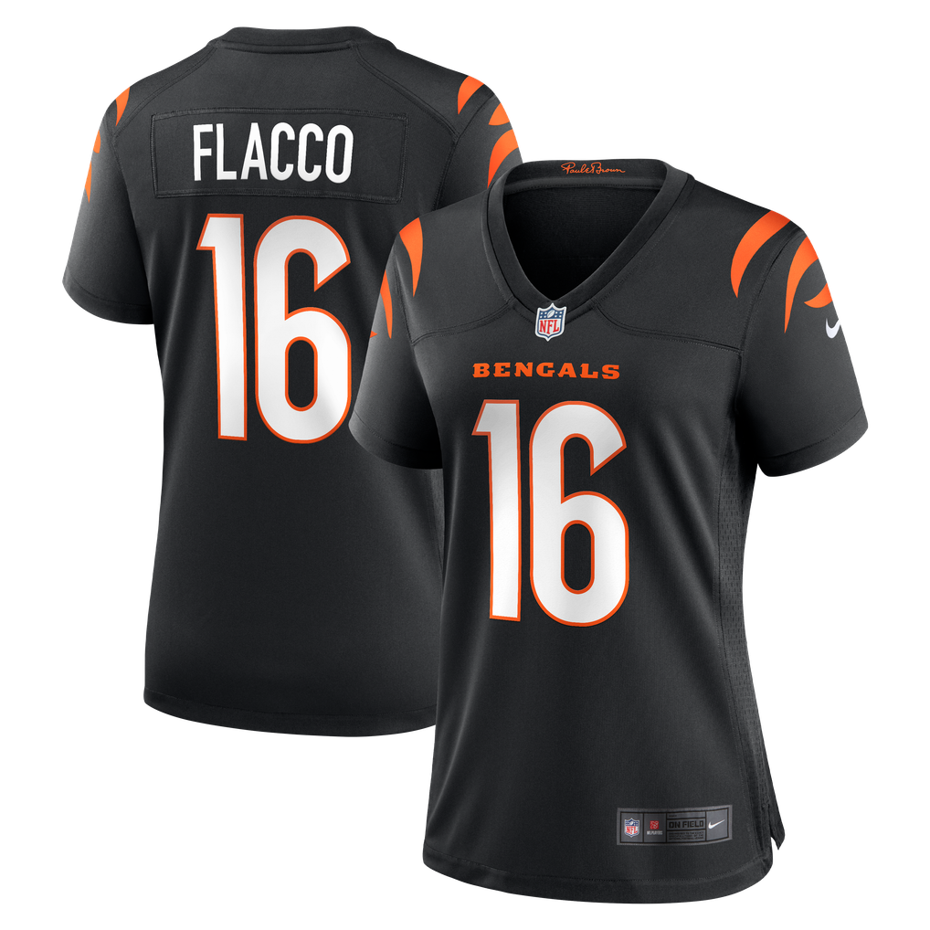 Women's Cincinnati Bengals Joe Flacco Black Team Game Jersey