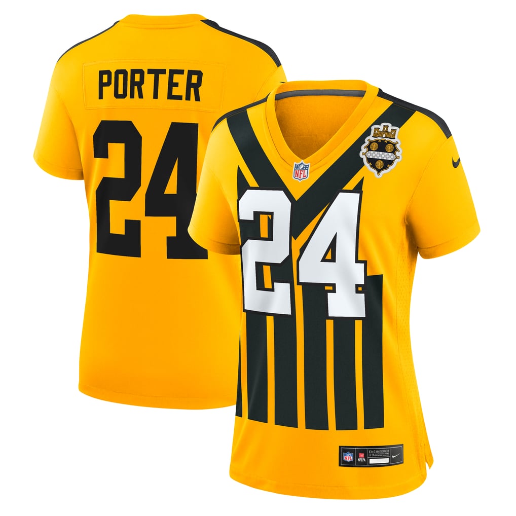 Women's Pittsburgh Steelers Joey Porter Jr. Gold Alternate 1933 Throwback Game Jersey