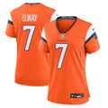 Women's Denver Broncos John Elway Orange Team Retired Player Game Jersey
