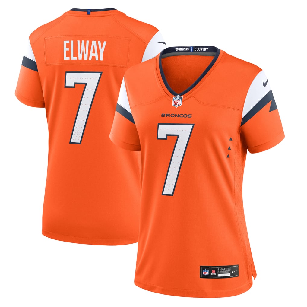 Women's Denver Broncos John Elway Orange Team Retired Player Game Jersey