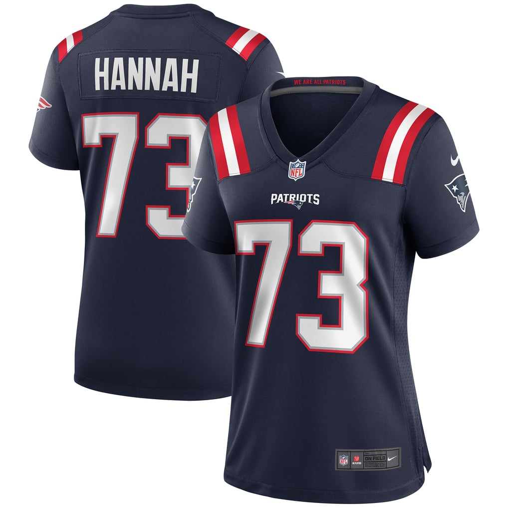 Women's New England Patriots John Hannah Navy Game Retired Player Jersey