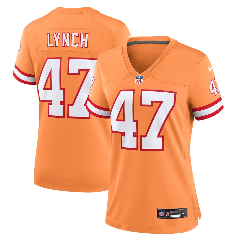 Women's Tampa Bay Buccaneers John Lynch Orange Throwback Game Jersey