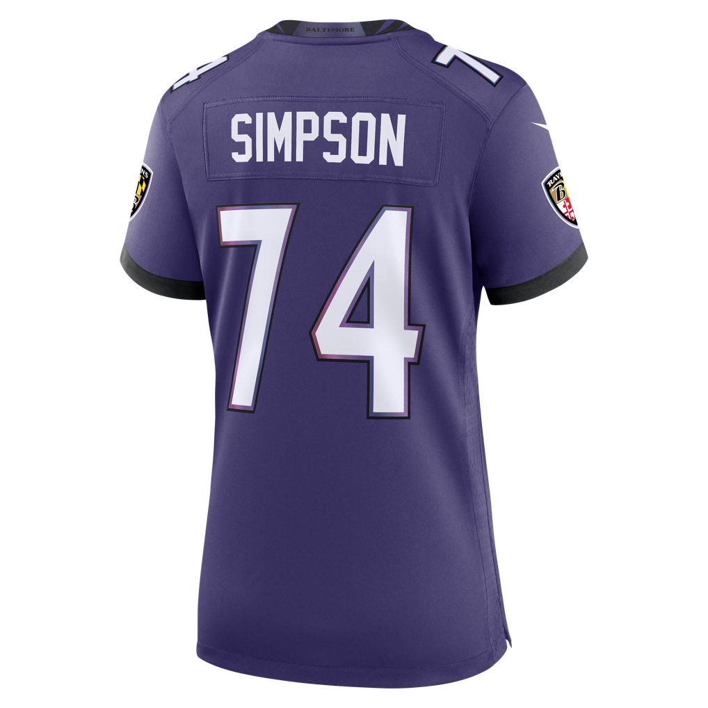 Women's Baltimore Ravens John Simpson Purple Team Game Jersey