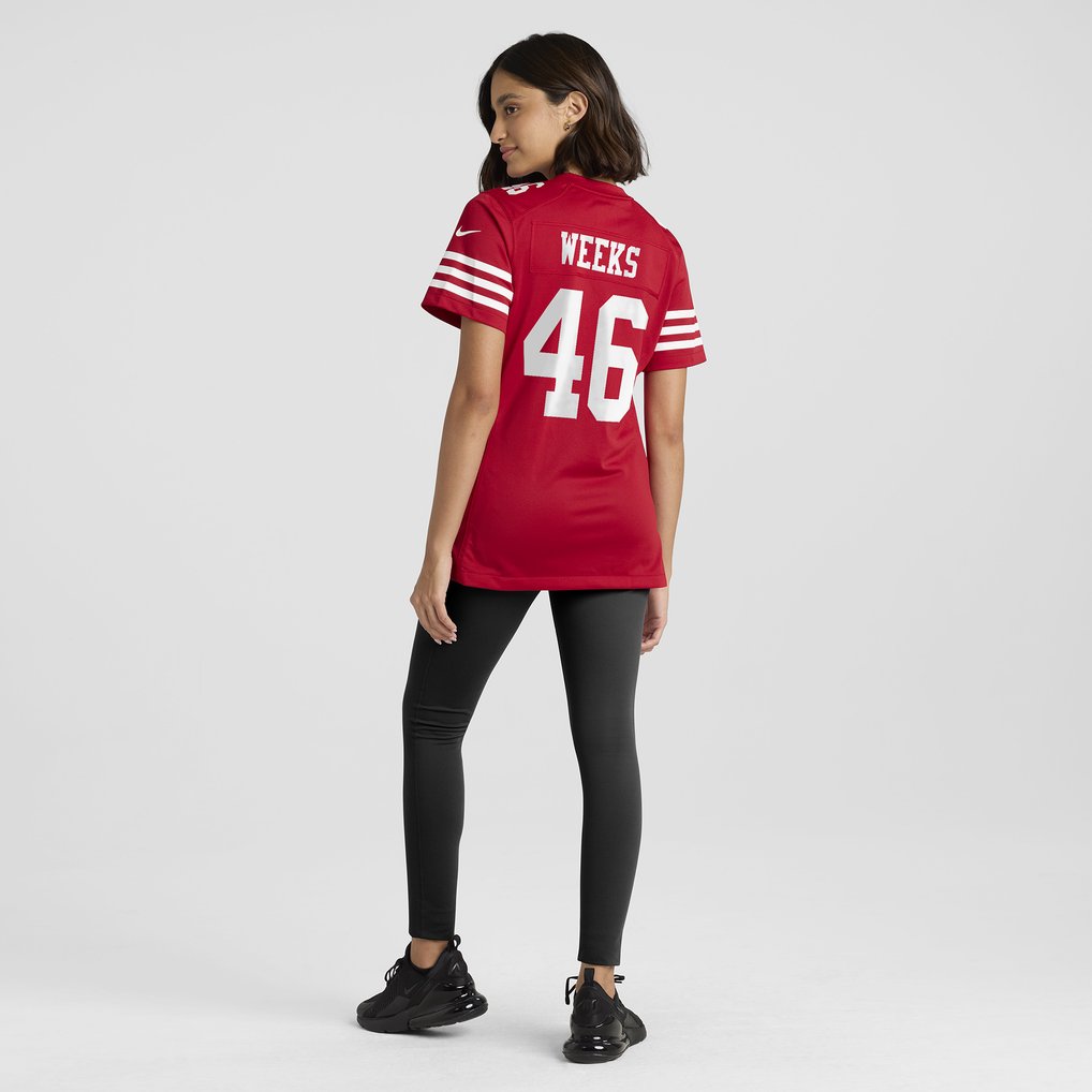 Women's San Francisco 49ers Jon Weeks Scarlet Team Game Jersey