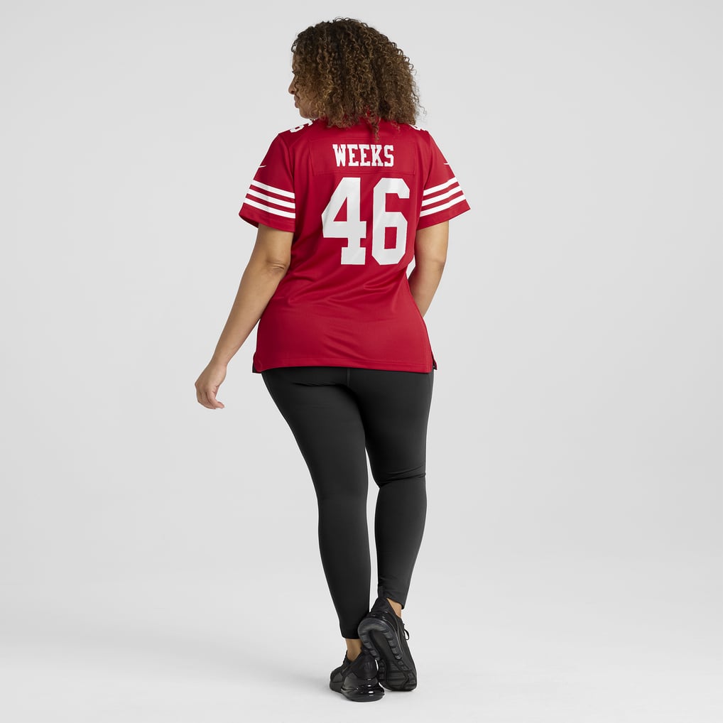 Women's San Francisco 49ers Jon Weeks Scarlet Team Game Jersey