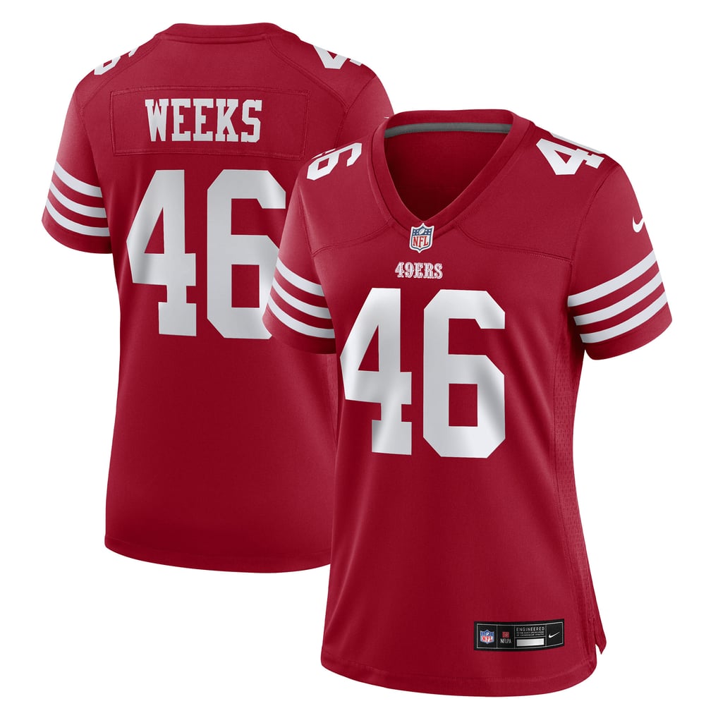 Women's San Francisco 49ers Jon Weeks Scarlet Team Game Jersey