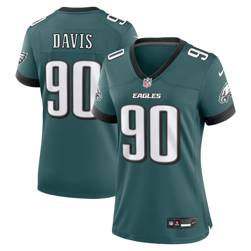 Women's Philadelphia Eagles Jordan Davis Midnight Green Team Game Jersey